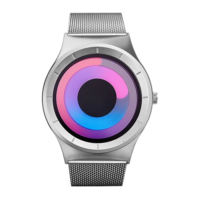SINOBI Creative Men Women's Quartz Watch Mesh Strap Black Sports Wristwatches Geneva Fashion Watches Relogio Feminino Waterproof