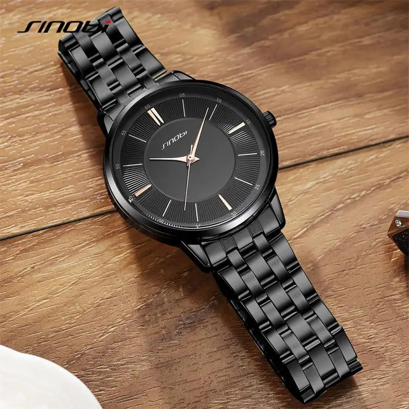 SINOBI Fashion Women's Watches Casual Stainless Steel Woman Quartz Wristwatches Elegant Dresses Best Clock for Female Waterproof