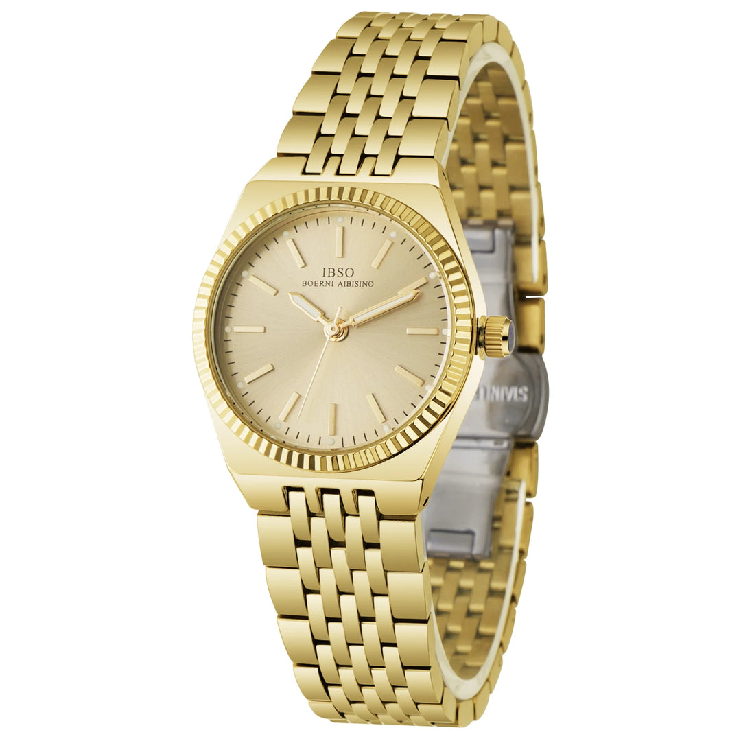 IBSO 2026 New Women Arrival Quartz Watches Alloy Case 3ATM Waterproof Luminous Hands Stainless Steel Strap And Back Cover