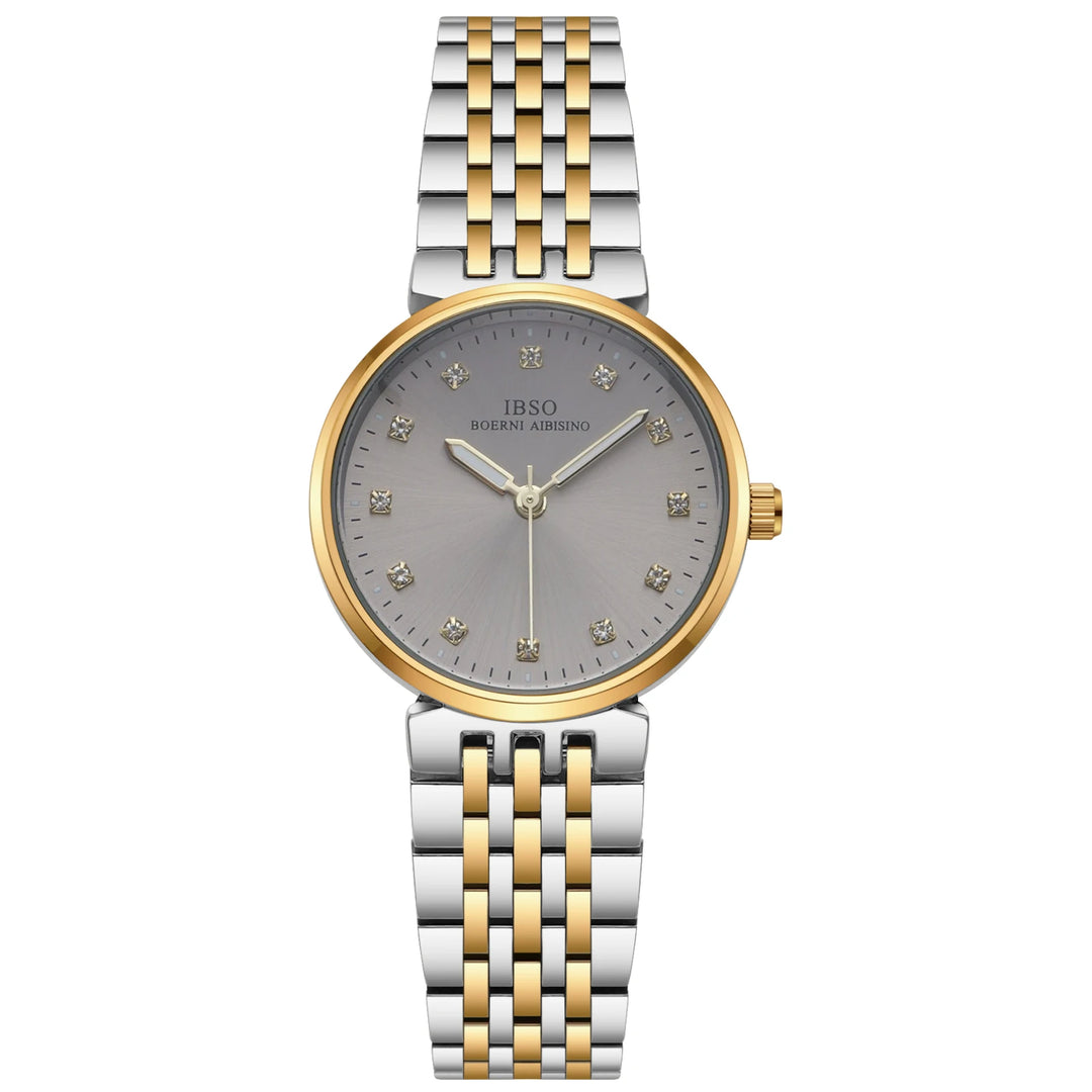 IBSO New Arrival 2026 Gradient Color Dial Stainless Steel Strap Luminous Hands 3ATM Waterproof Japan Movement