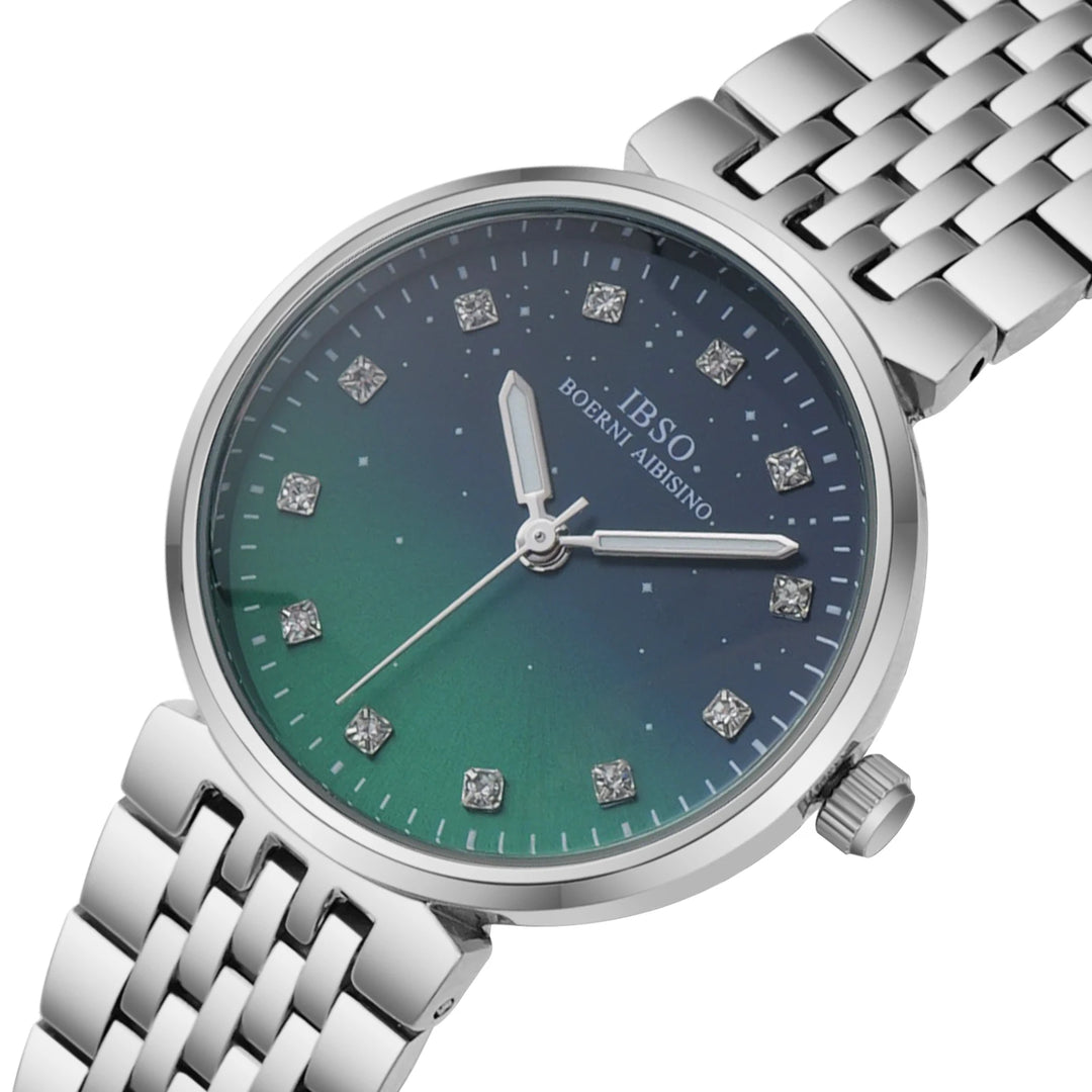 IBSO New Arrival 2026 Gradient Color Dial Stainless Steel Strap Luminous Hands 3ATM Waterproof Japan Movement