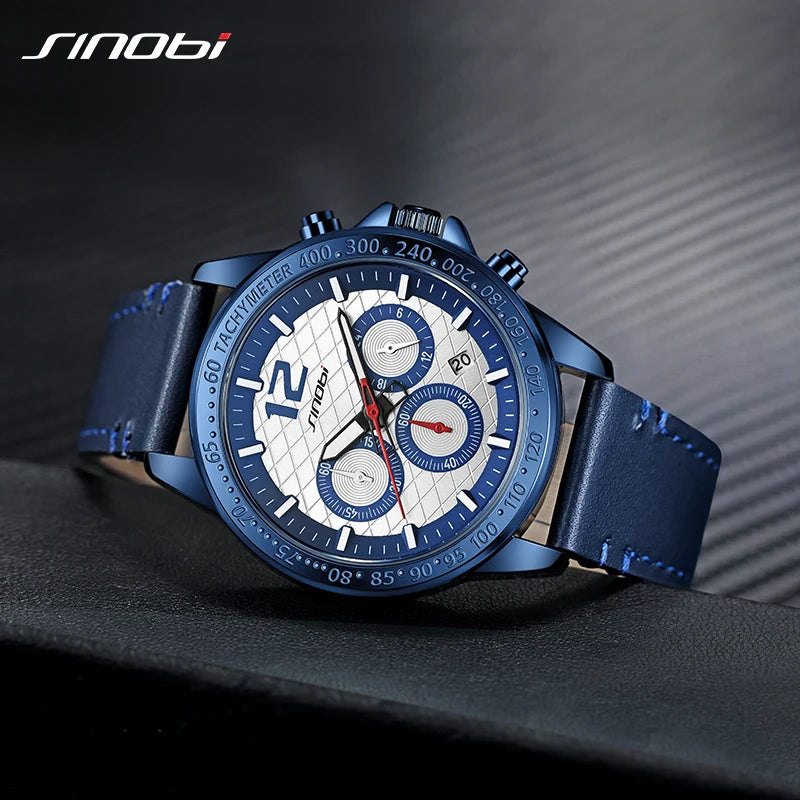 SINOBI Fashion Styles Men's Watches Original Sports Design Mans Quartz Wristwatches Top Brand Male Best Gifts Clock for Husband