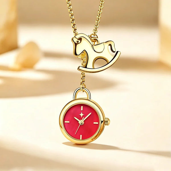 Shengke brand ladies pentagram clock pendant necklace elegant quartz wacthes best gifts for wife,family,friend