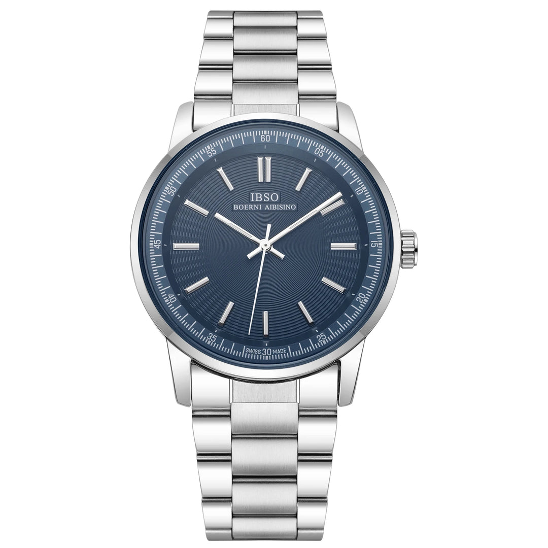 IBSO S1131G Business Style Men Quartz Watch Japanese Movement Luminous Hands And Dials Stainless Steel Strap 3ATM Waterproof