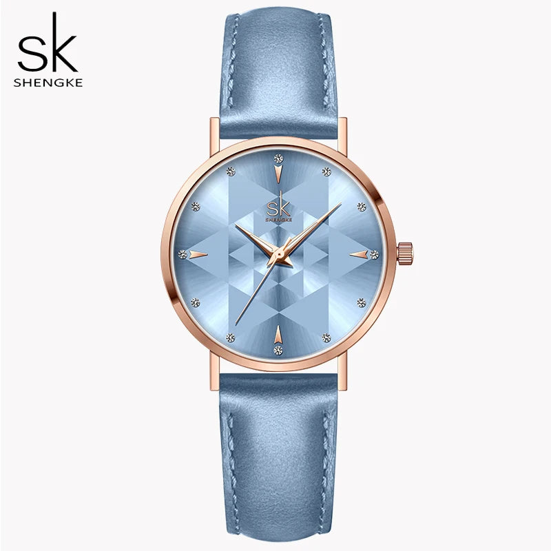 Shengke Fashion Diamond Women Watches Hot Sales Woman's Quartz Wristwatches Top Luxury Ladies Clock SK Original Mujer Montre