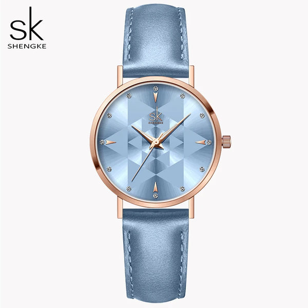 Shengke fashion diamond women watches hot sales woman's quartz wristwatches top luxury ladies clock sk original mujer montre