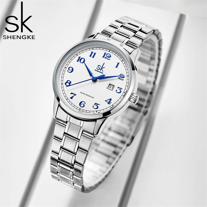 Shengke Fashion Diamond Woman Watches Green Dial Beauty Women Quartz Wristwatches Original Design Ladies Clock Relogio Feminino