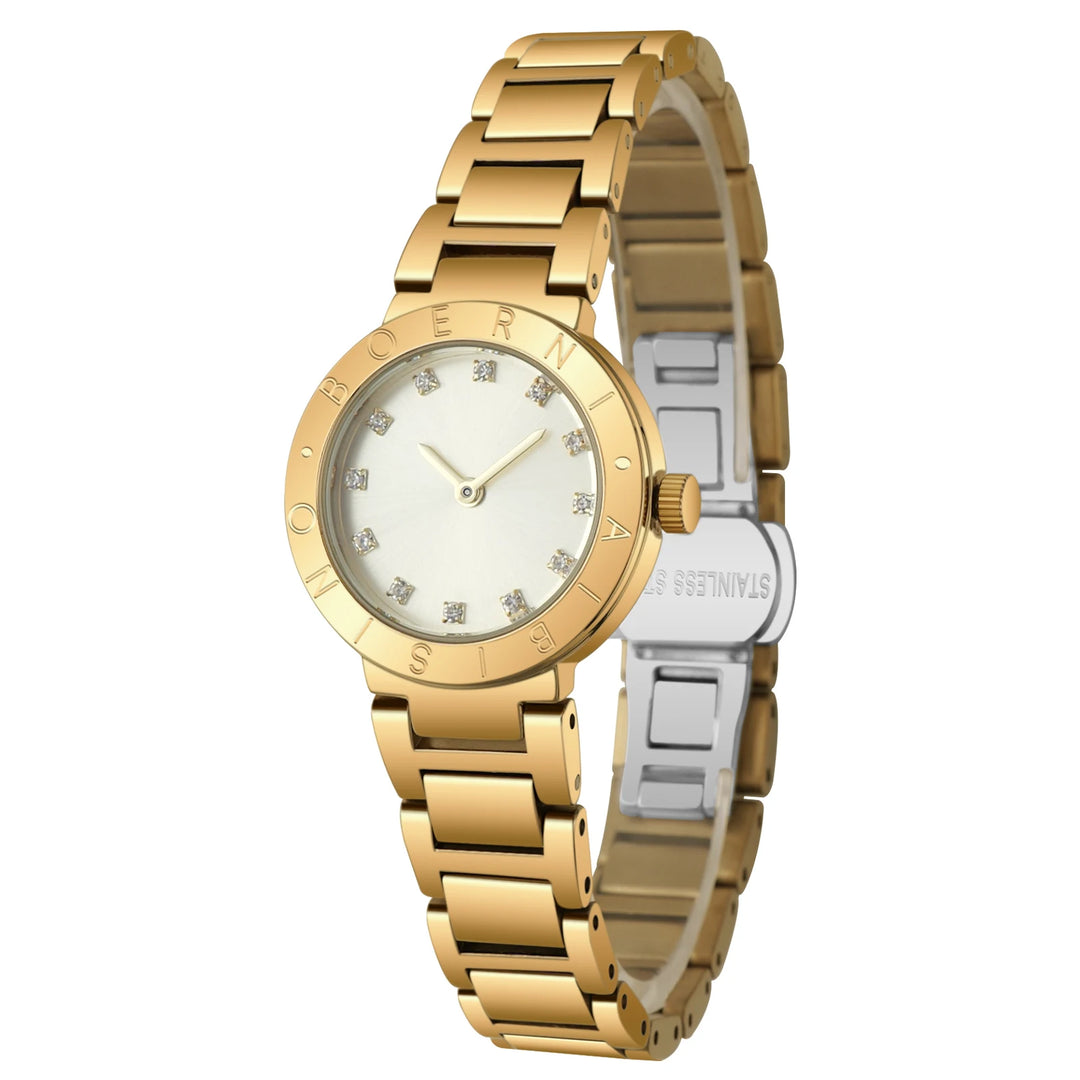 IBSO Women Round Stylish 2026 Quartz Watch 3ATM Waterproof Original Japan Movement Stainless Steel Strap S1039L