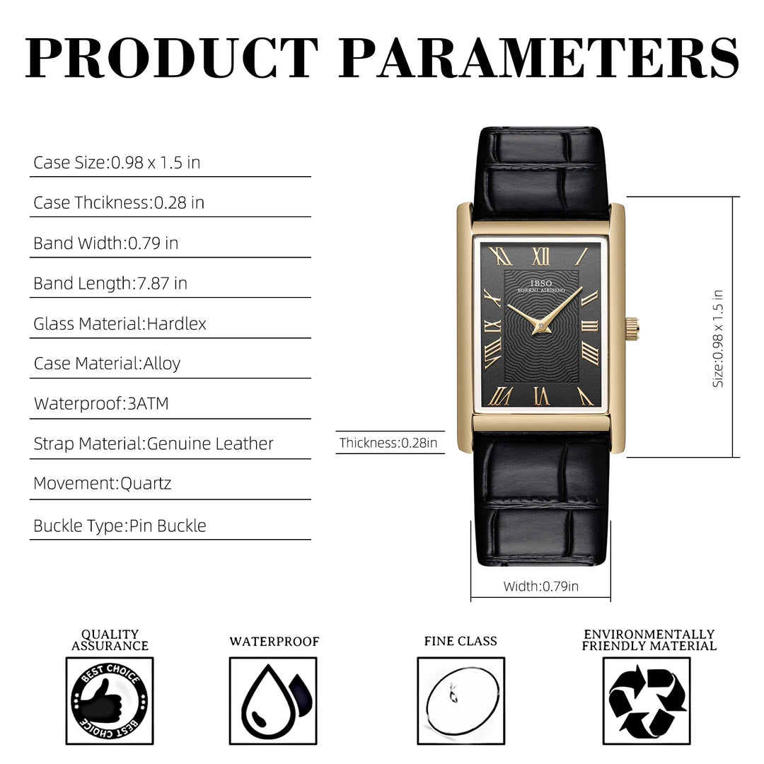 IBSO 2026 Unisex Japan Movement Watch Luxury Genuine Leather Strap 3ATM Waterproof Quartz Watches Hot Selling Unisex Clock