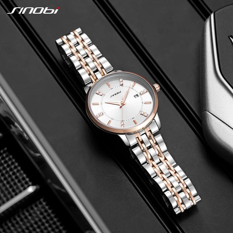 SINOBI New Design Women's Watches Elegant Style Ladies Quartz Wristwatches Top Luxury Girls Gifts Clock Fashion Dresses Watch
