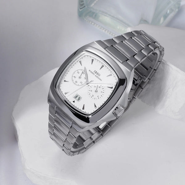 Ibso luxury men quartz watch calendar function stainless steel strap 3atm waterproof s1209g