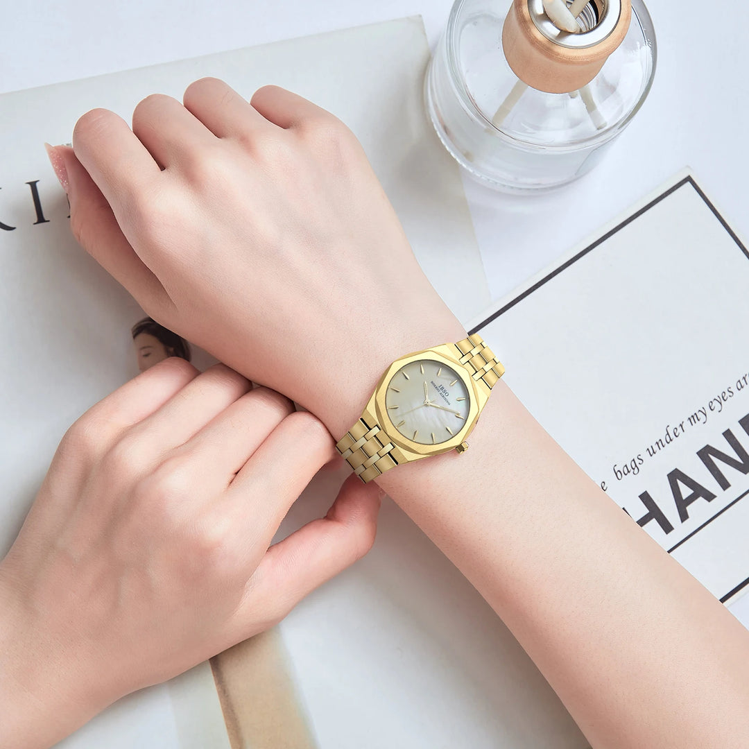 IBSO 2026 Women Quartz Watches 3ATM Japanese Made Movement Stainless Steel Strap Gold Lady Wristwatches Gift For Mother's Day