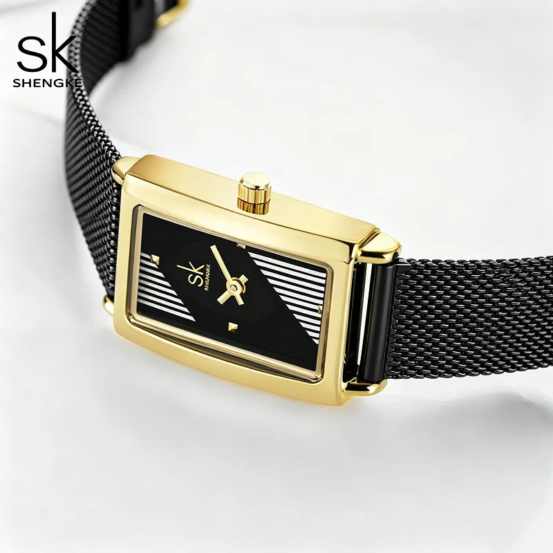 Shengke Fashion Luxury Women Watches Original SK Design Woman Quartz Wristwatches Elegant Rectangle Female Clock Best Gifts
