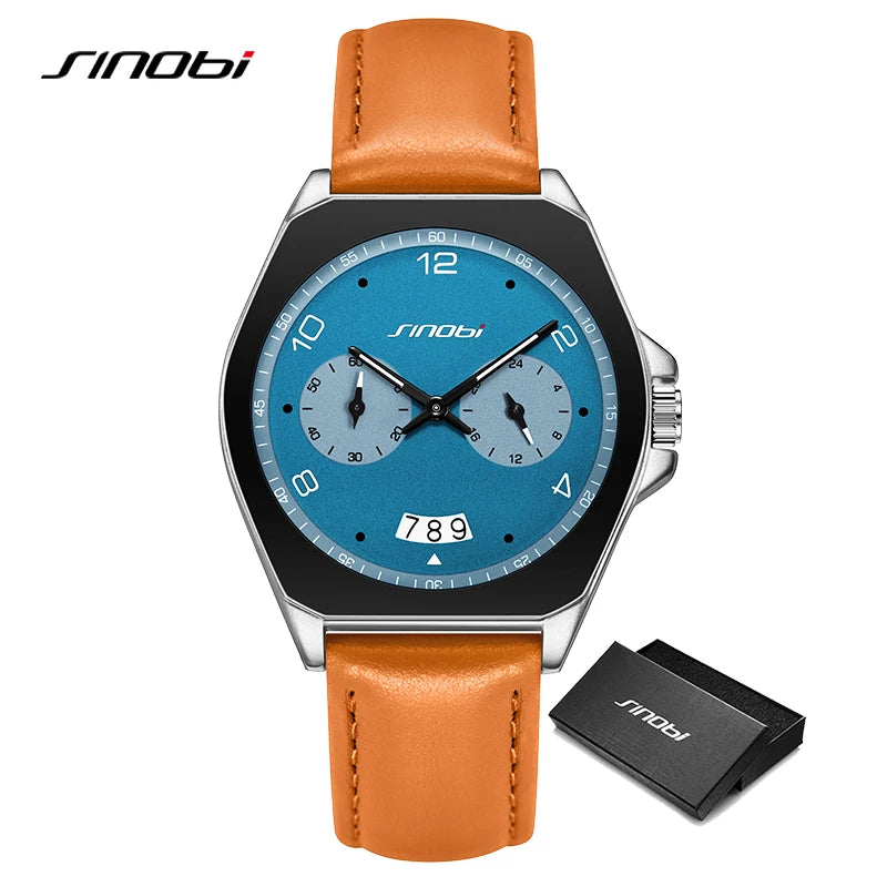 SINOBI Fashion Men's Watches Original Styles Man's Quartz Wristwatches Waterproof Male Gifts Clock Fashion Relogio Masculino