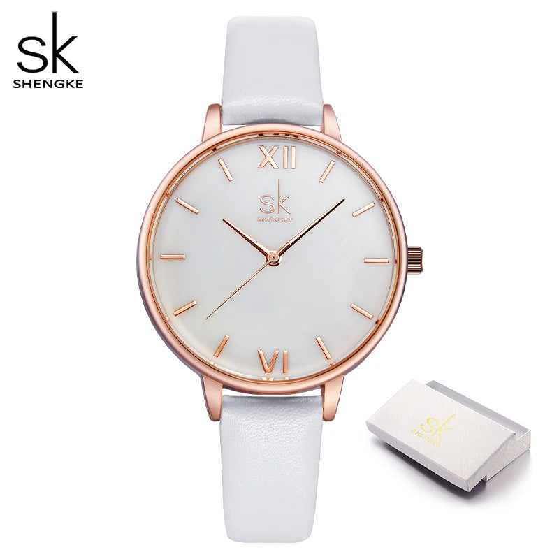 SHENGKE New Fashion Women Watches Top Brand Elegant Woman's Quartz Wristwatches Luxury Golden Clock for Lady Relogio Feminino