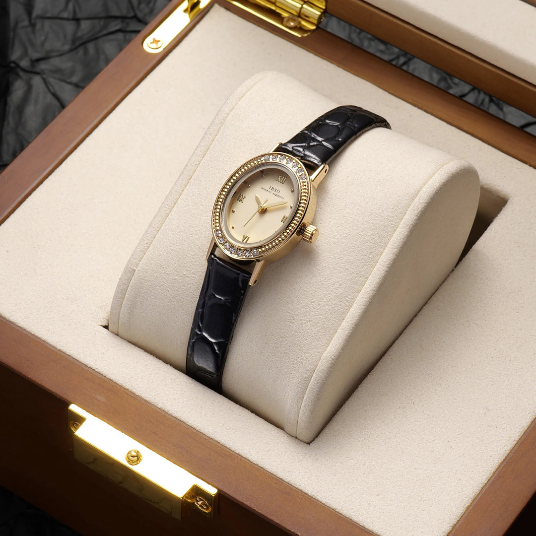 IBSO Women Small Elegant Quartz Watches Genuine Leather Strap 3ATM Waterproof Wholesale 2025 New Fashion Lady WristWatches
