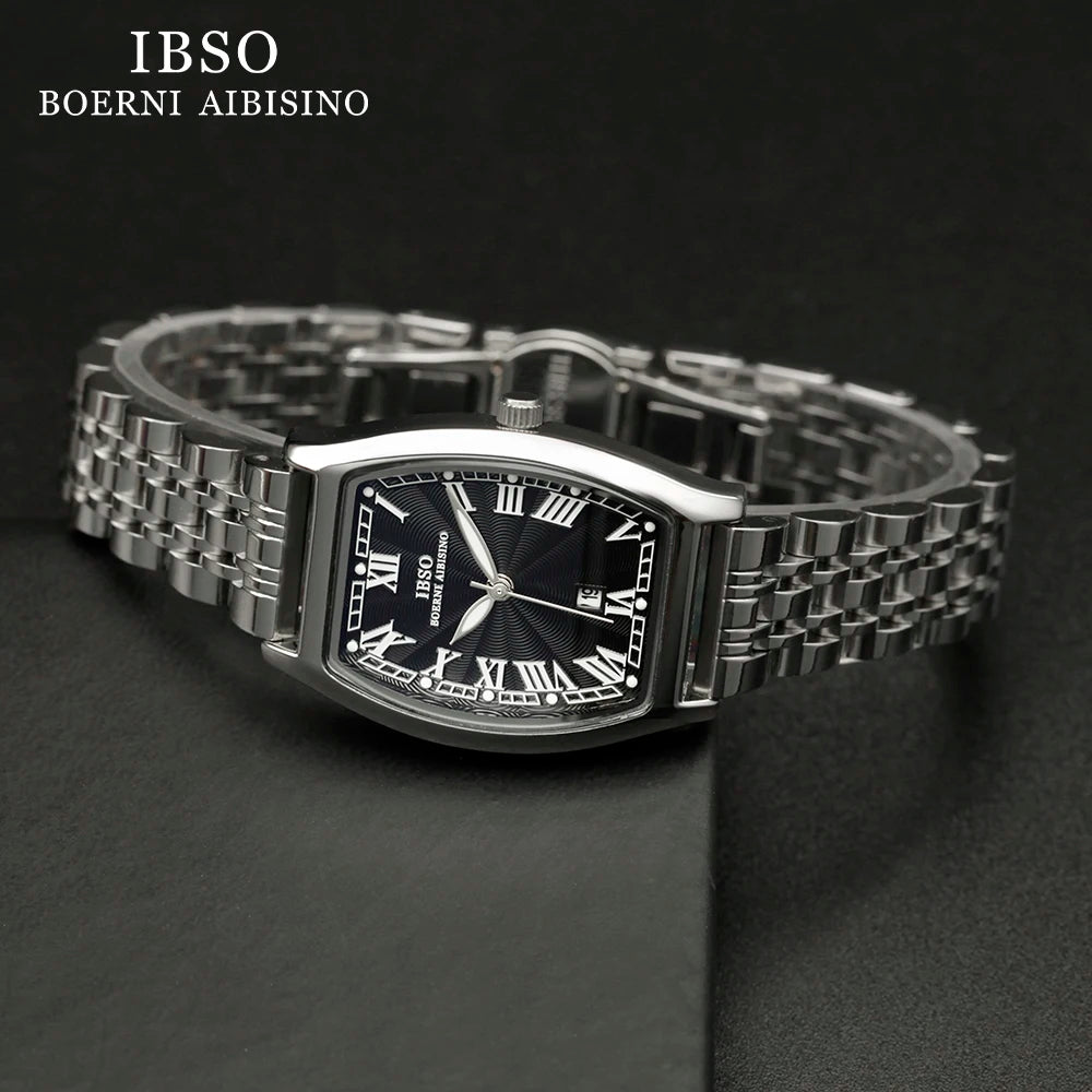IBSO New Style Women Luxury Quartz Watches Japanese Movement 3ATM Waterproof Stainless Strap Watch Ladies Luminous Dial 9388