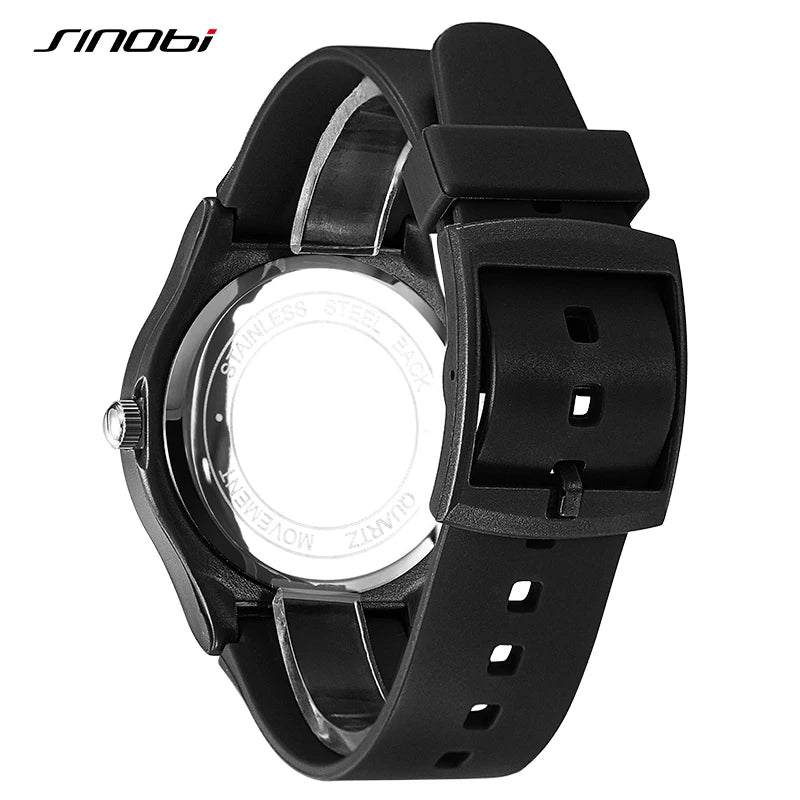 SINOBI Colorful Men's Watches Fashion Sports Quartz Wristwatches Rubber Strap Best Gifts Clock Top Luxury Relogio Masculino