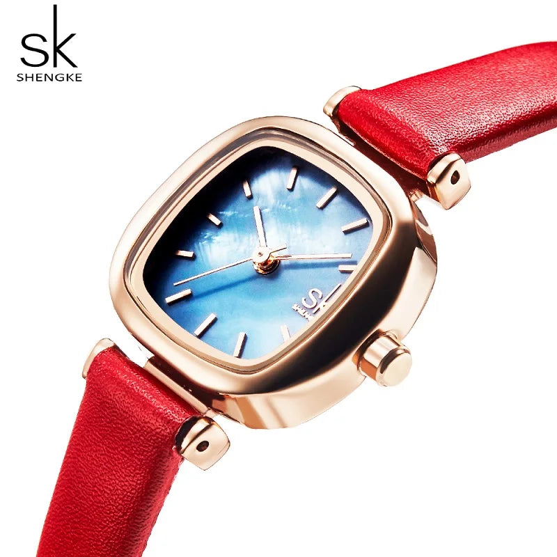 Shengke Fashion Women's Watches Original Design Square Ladies Quartz Wristwatches Elegant Woman's Best Gifts Clock for Female