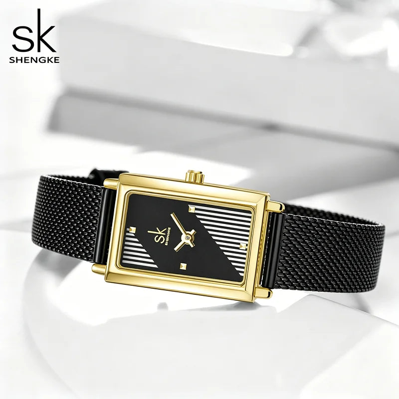 Shengke Fashion Luxury Women Watches Original SK Design Woman Quartz Wristwatches Elegant Rectangle Female Clock Best Gifts