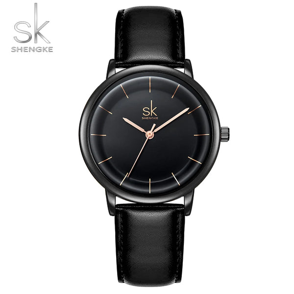 Shengke women watches simple fashion female leather quartz wrist watch ladies waterproof clock girl gift relogio feminino