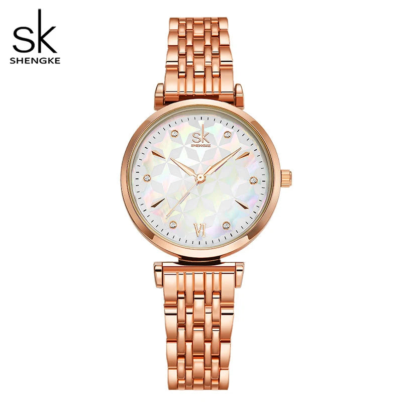 Shengke Brand Luxury Bracelet Women Watch Rosegold Wristwatches for Women Top Sales Japanese Quartz Watches Relogio Feminino