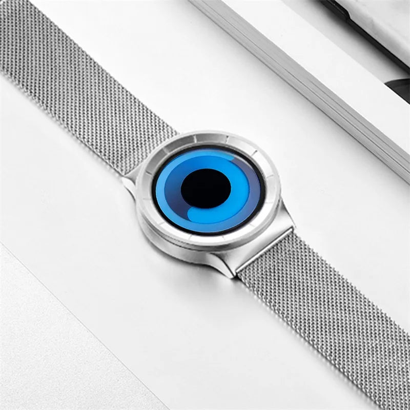 SINOBI Creative Men Women's Quartz Watch Mesh Strap Black Sports Wristwatches Geneva Fashion Watches Relogio Feminino Waterproof