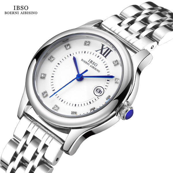 Ibso 2026 new ladies luxury style quartz watches super simple stainless steel strap waterproof dial waterproof 30 fashion style
