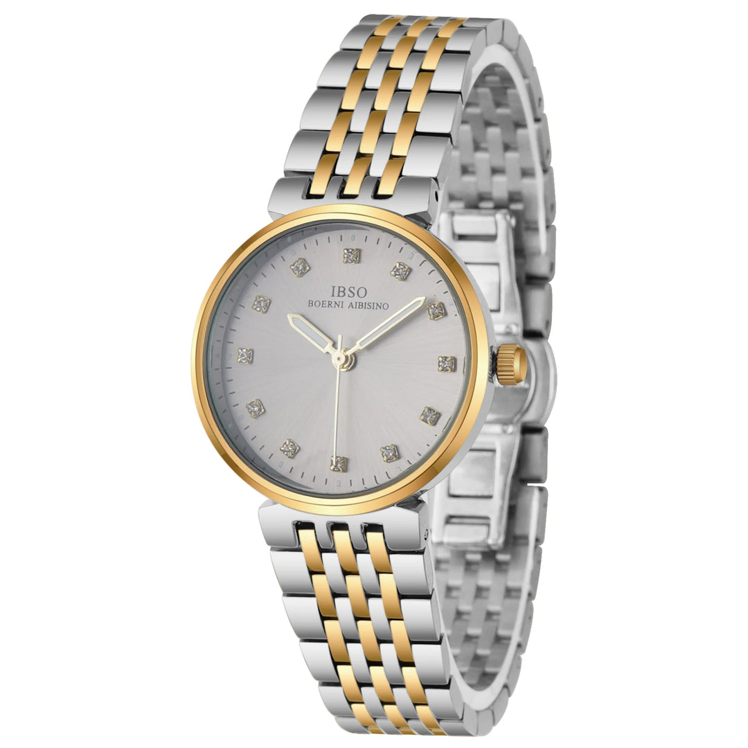 IBSO New Arrival 2026 Gradient Color Dial Stainless Steel Strap Luminous Hands 3ATM Waterproof Japan Movement