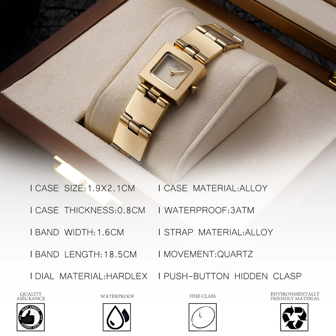 IBSO 2025 Luxury Women Quartz Watch 3ATM Waterproof Lady WristWatches Seiko Movement Stainless Steel Strap Alloy Case S1052L