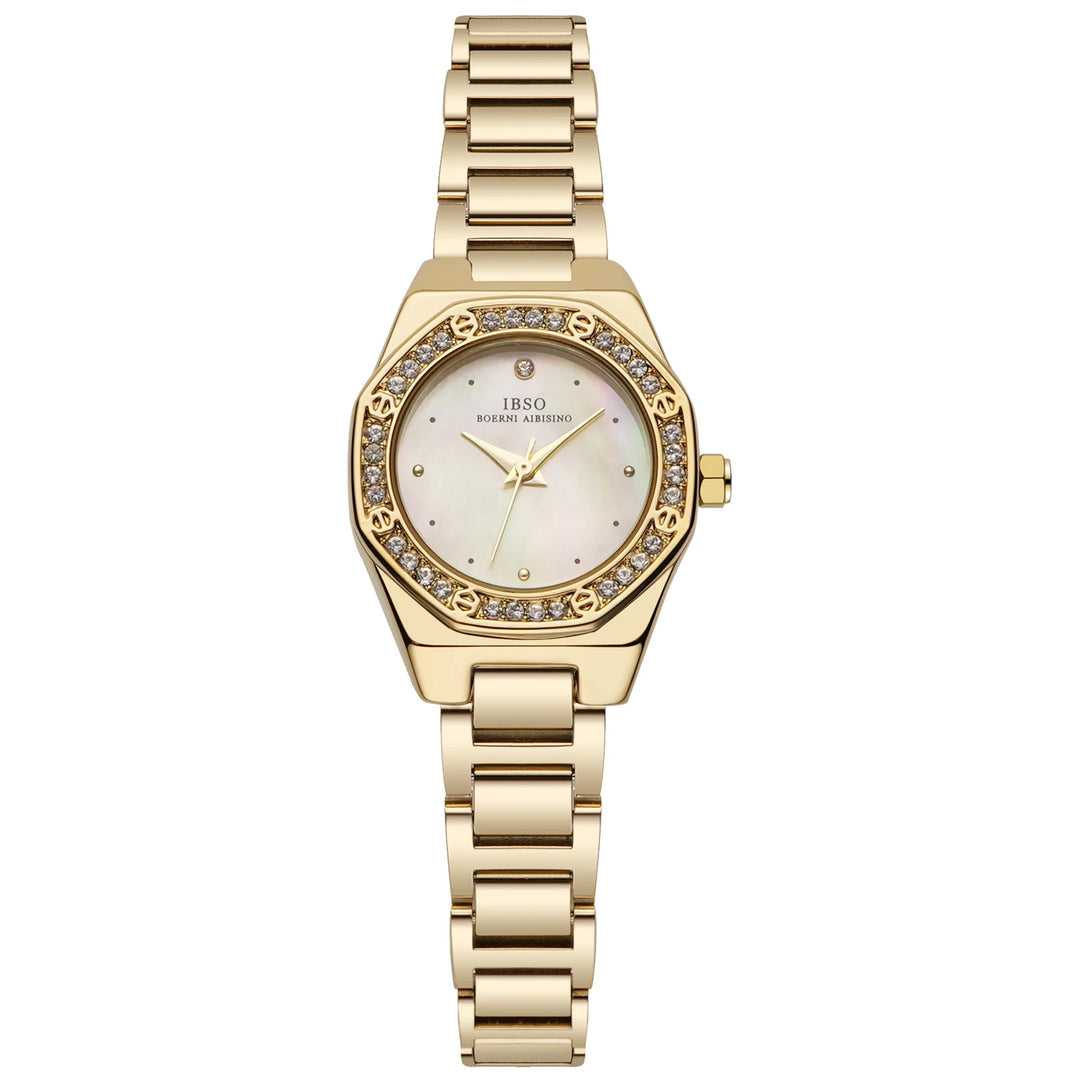 IBSO 2026 Women Quartz Watch Luxury Zircon Stainless Steel Strap Japanese Quartz Movement 3ATM Waterproof Lady WristWatchees