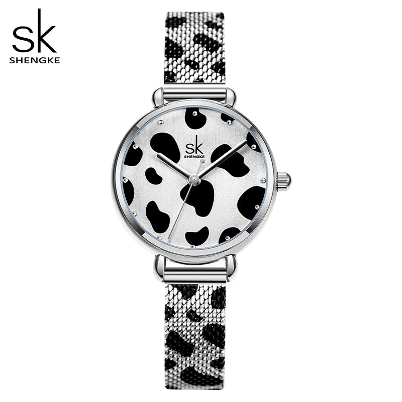 Shengke New Women Watches Gold Leopard Sexy Dial With Quality Japanese Quartz movement For Party Night Club Relogio Feminino