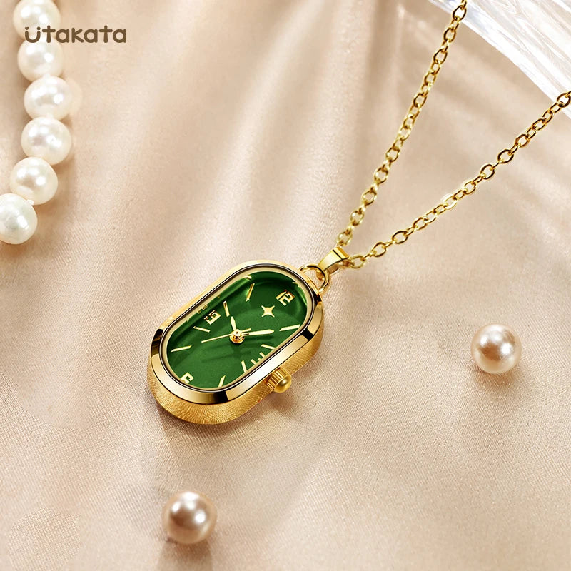 Ladies' quartz wristwatch, ladies' necklace watch, fashionable style,suitable to match together Elegant Gifts