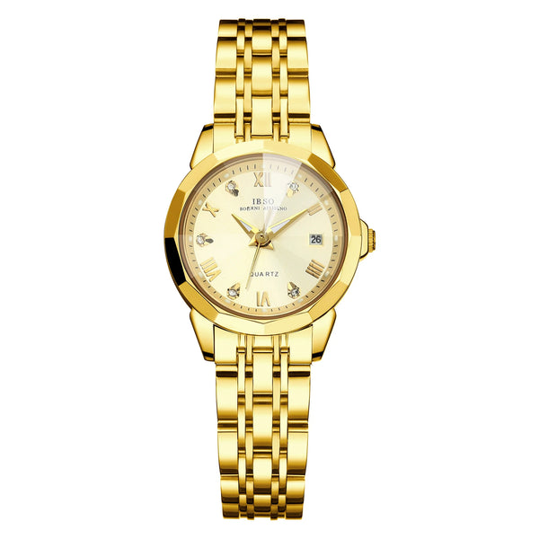 Ibso 2024 luxury women watch calendar japanese quartz movement 3atm waterproof stainless steel strap fashion ladies watch s1119l