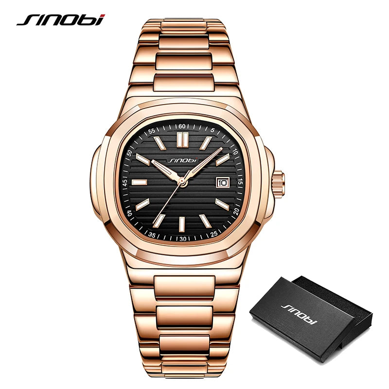SINOBI New Design Men's Quartz Watches Original Styles Ladies Wristwacthes Top Brand Male Best Gifts Clock Dropshipping