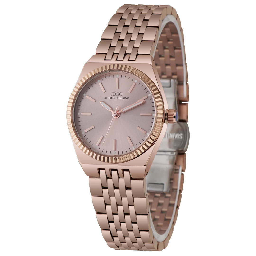 IBSO 2026 New Women Arrival Quartz Watches Alloy Case 3ATM Waterproof Luminous Hands Stainless Steel Strap And Back Cover