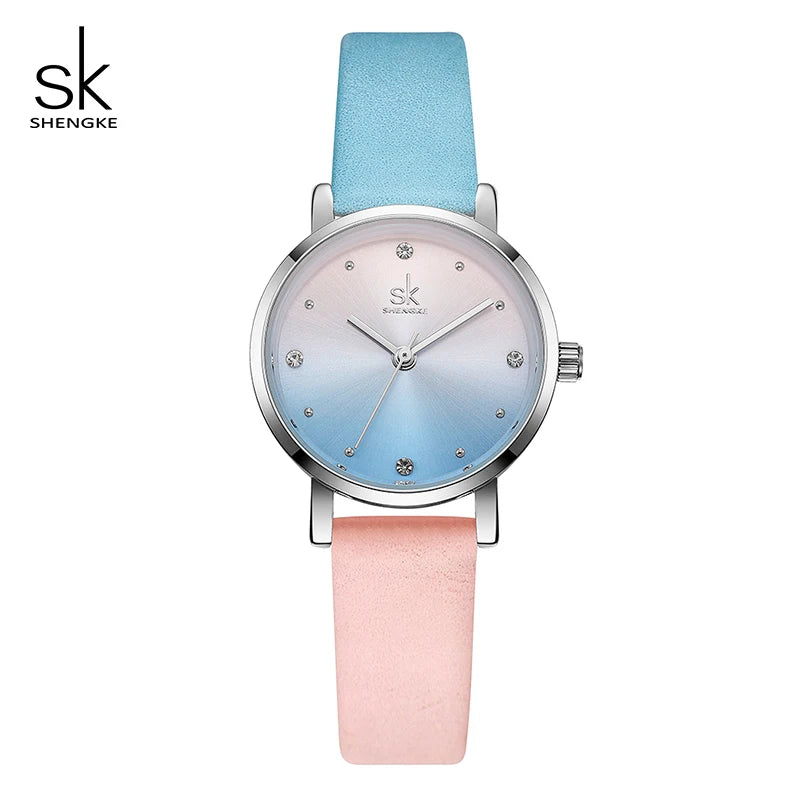Shengke Creative Color Leather Watches Women Ladies Quartz Watch Relogio Feminino SK Women Wrist Watch Montre Femme #K8029