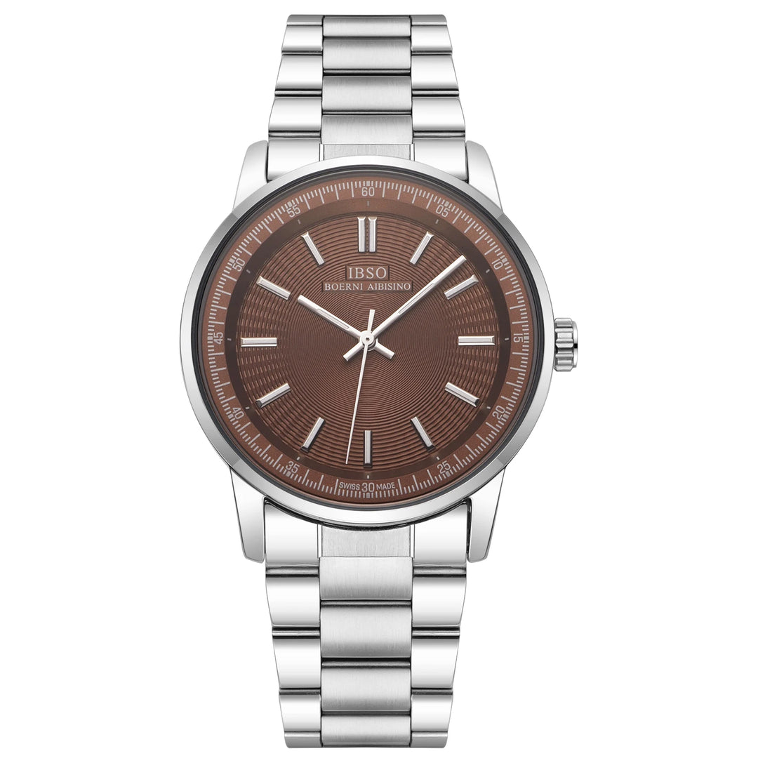 IBSO S1131G Business Style Men Quartz Watch Japanese Movement Luminous Hands And Dials Stainless Steel Strap 3ATM Waterproof