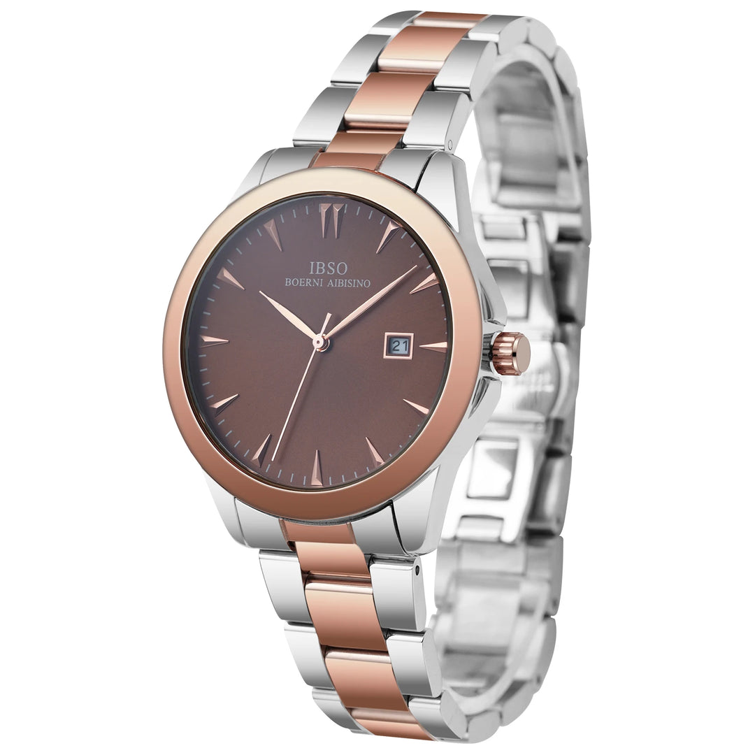 IBSO 2026 Men Quartz Watch Stainless Steel Strap 3ATM Waterproof Stylish Business Male Wristwatch S1126G