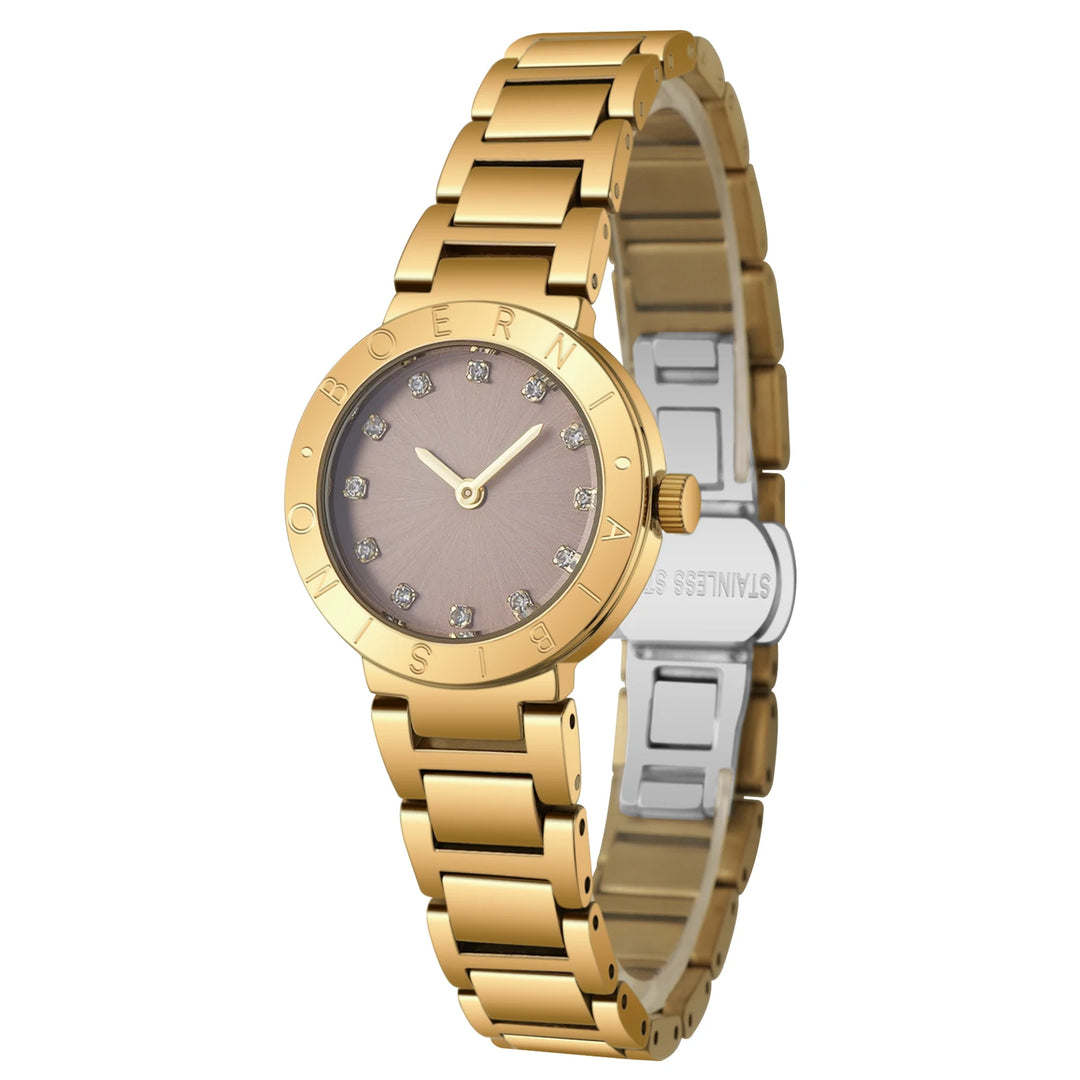 IBSO Women Round Stylish 2026 Quartz Watch 3ATM Waterproof Original Japan Movement Stainless Steel Strap S1039L