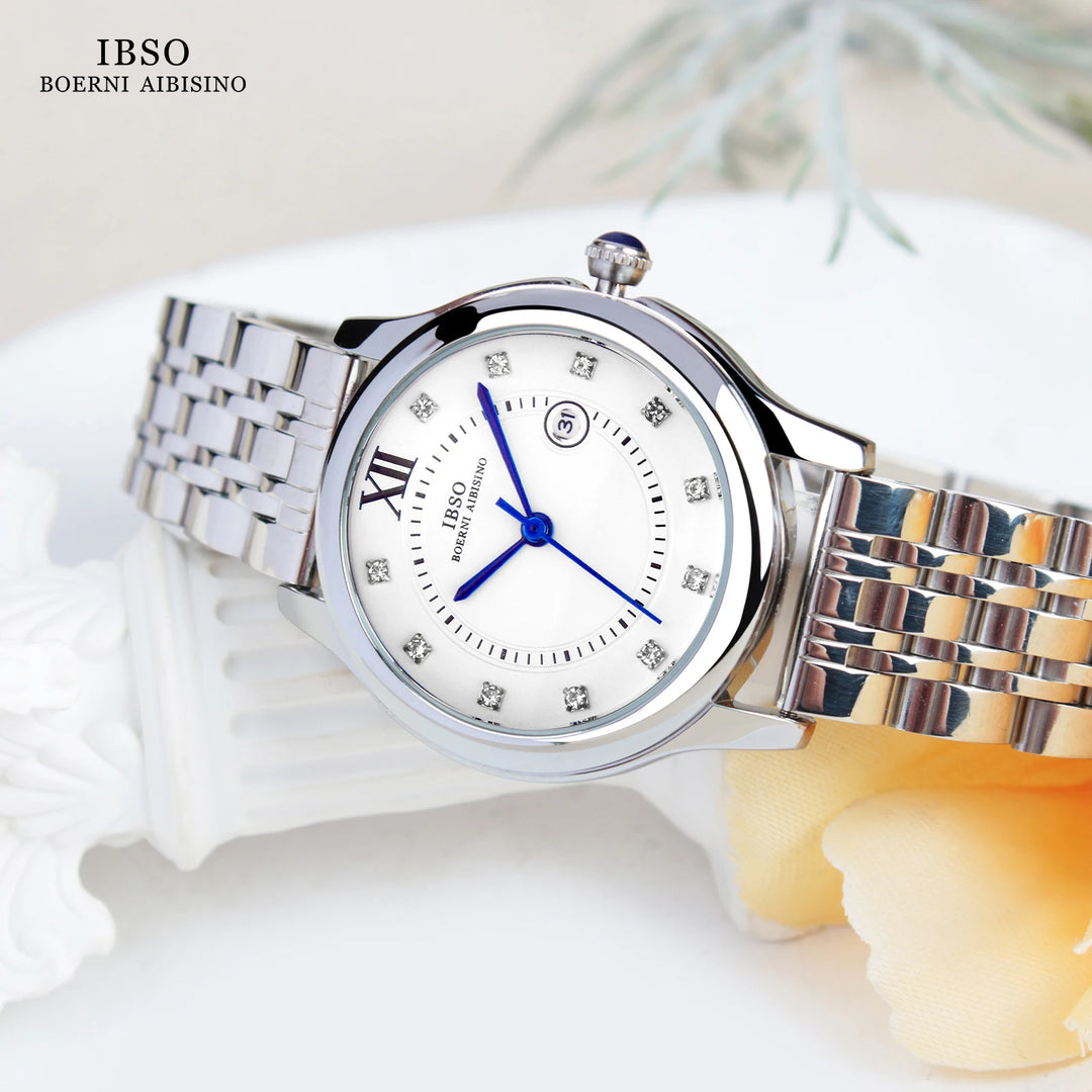 IBSO 2026 New Ladies Luxury Style Quartz Watches Super Simple Stainless Steel Strap Waterproof Dial Waterproof 30 Fashion Style
