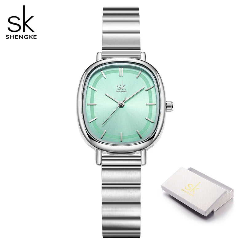 Shengke Relogio Feminino Women's Watches Fashion Black Top Luxury Ladies Quartz Wristwatches Elegant Woman's Clock HM New Design