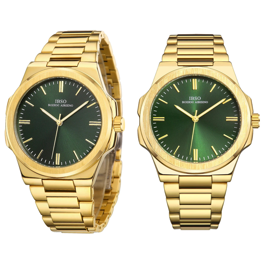IBSO 2026 New Men Luxury Quartz Watch Brass Steel Case Stainless Steel Strap 3ATM Waterproof Japan Quartz Movement S1128G