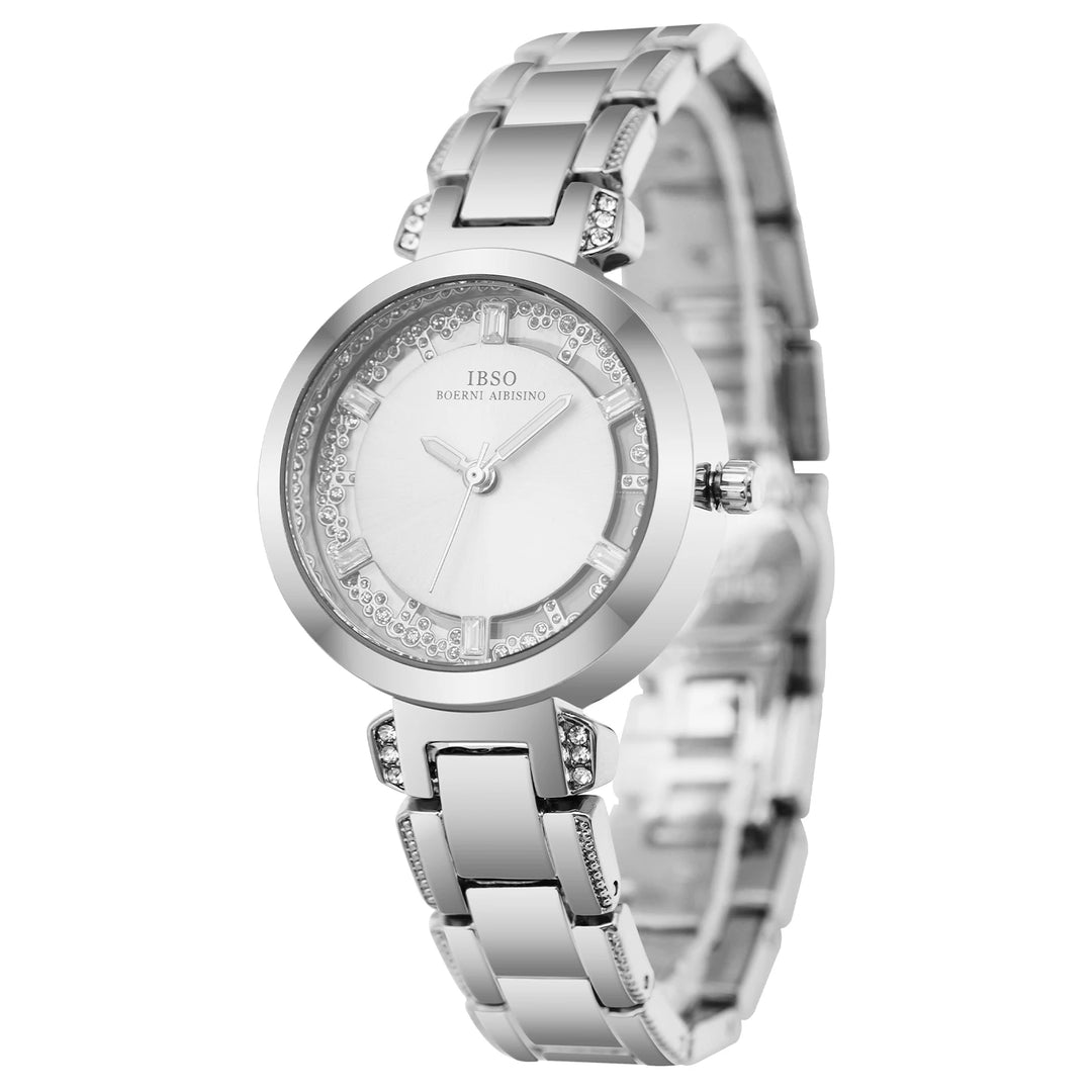 IBSO Rolling Stone Dial 2026 New Arrival Women Quart Watch 3ATM Waterproof Luminous Hands Stainless Steel Strap