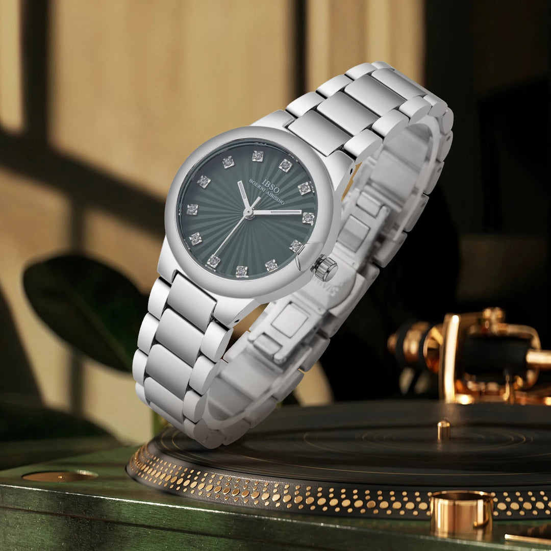 IBSO Women Wholesale Stainless Steel Strap Luxury Simple Watch Ladies 3ATM Waterproof Japanese Quartz Movement Luminous Hands