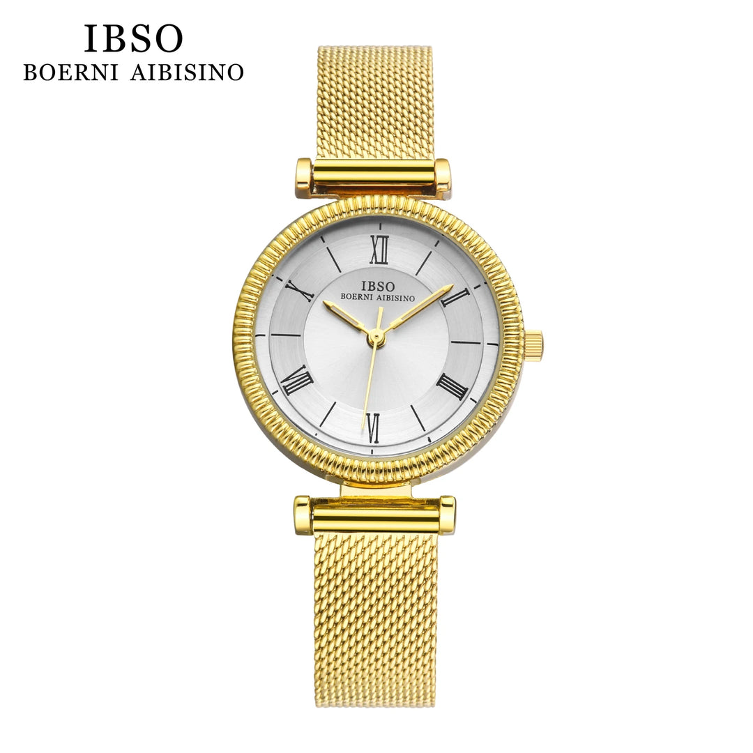 IBSO 8 MM Ultra-Thin Wrist Women Watches Luxury Female Clock Fashion Montre Femme 2022 Ladies Quartz Watch Relogio Feminino