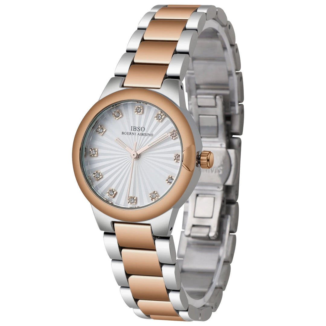 IBSO Women Wholesale Stainless Steel Strap Luxury Simple Watch Ladies 3ATM Waterproof Japanese Quartz Movement Luminous Hands