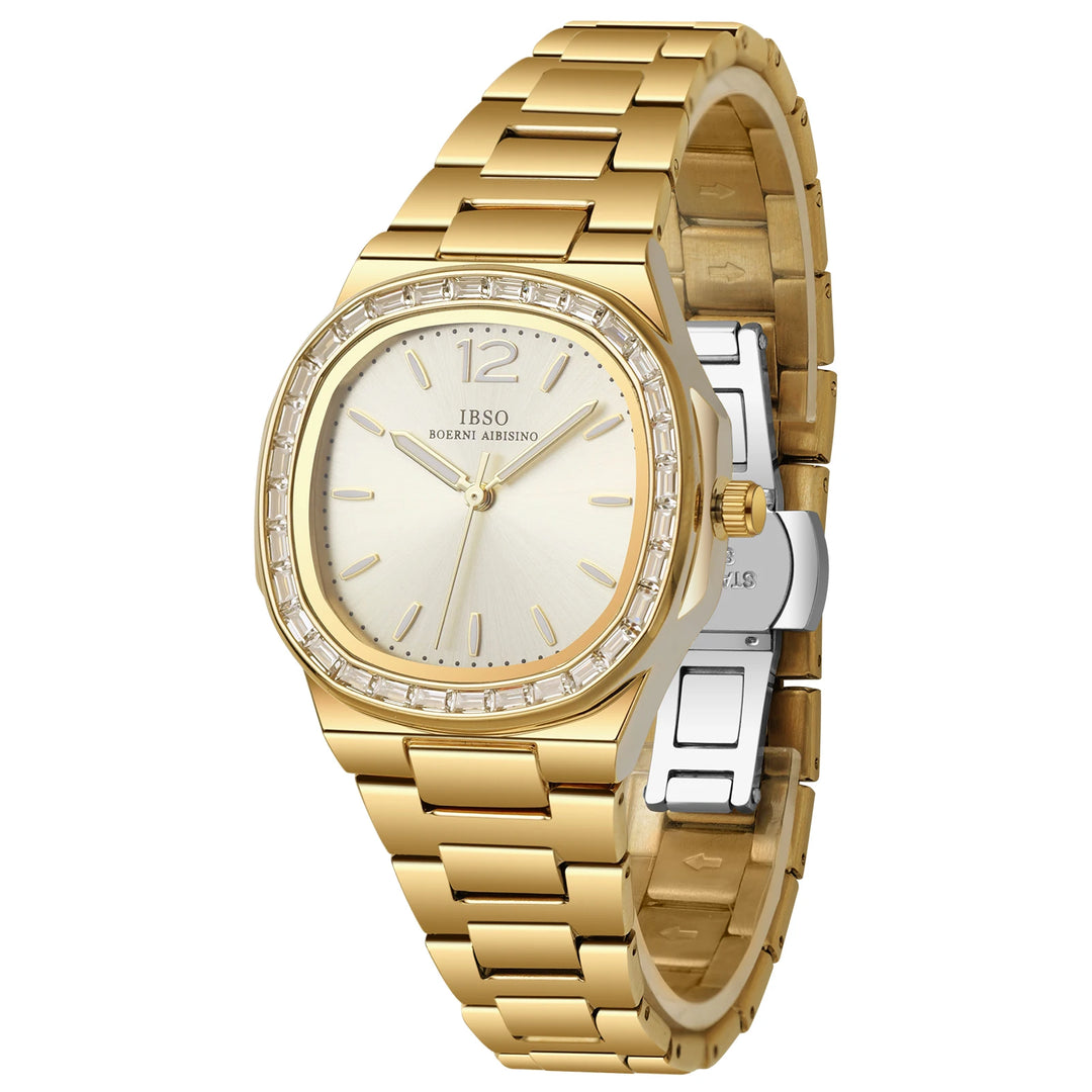 IBSO 2026 Women Quartz Watch 3ATM Waterproof Stainless Steel Strap Luxury Stylish Model Luminous Hands