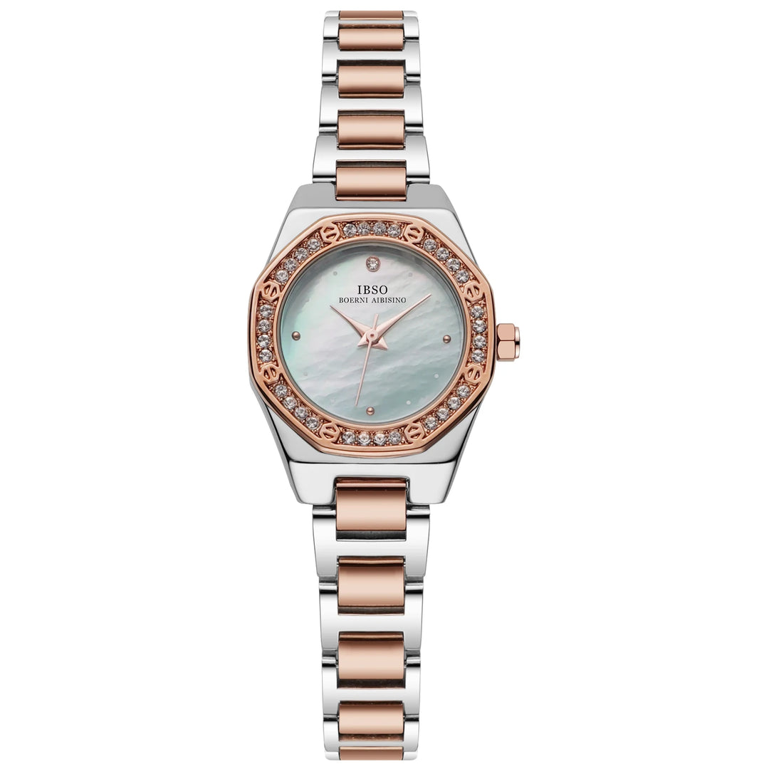 IBSO 2026 Women Quartz Watch Luxury Zircon Stainless Steel Strap Japanese Quartz Movement 3ATM Waterproof Lady WristWatchees