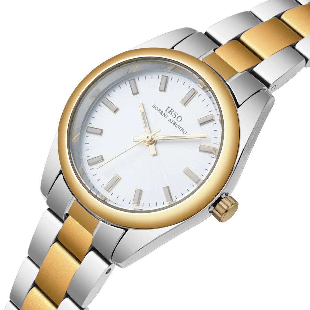 IBSO 2026 New Women Stainless Steel Watches 3ATM Waterproof Luminous Hands Dials Small Luxury Style Women Gift For Christmas